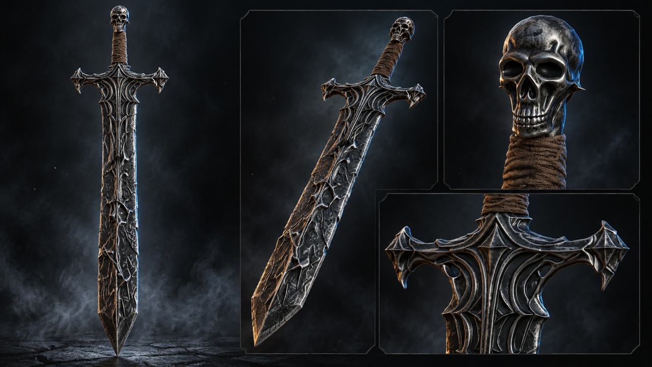 Media 1 for listing Ossarynth Greatsword – Dark Fantasy 3D Weapon