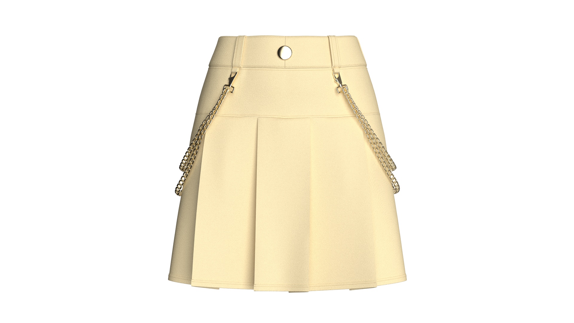 Media 1 for listing Girls Pleated Mini Skirt With Chain | High Poly
