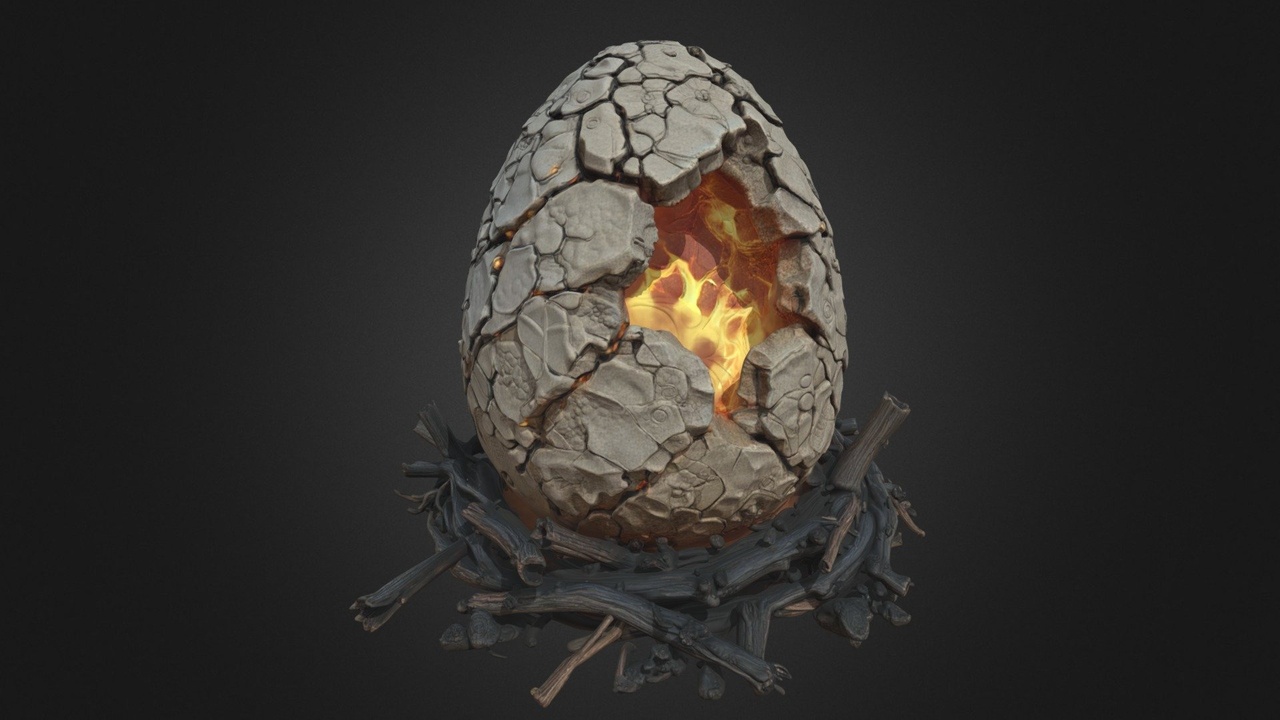 Media 1 for listing Petrified Dragon Egg - Fossil Prop