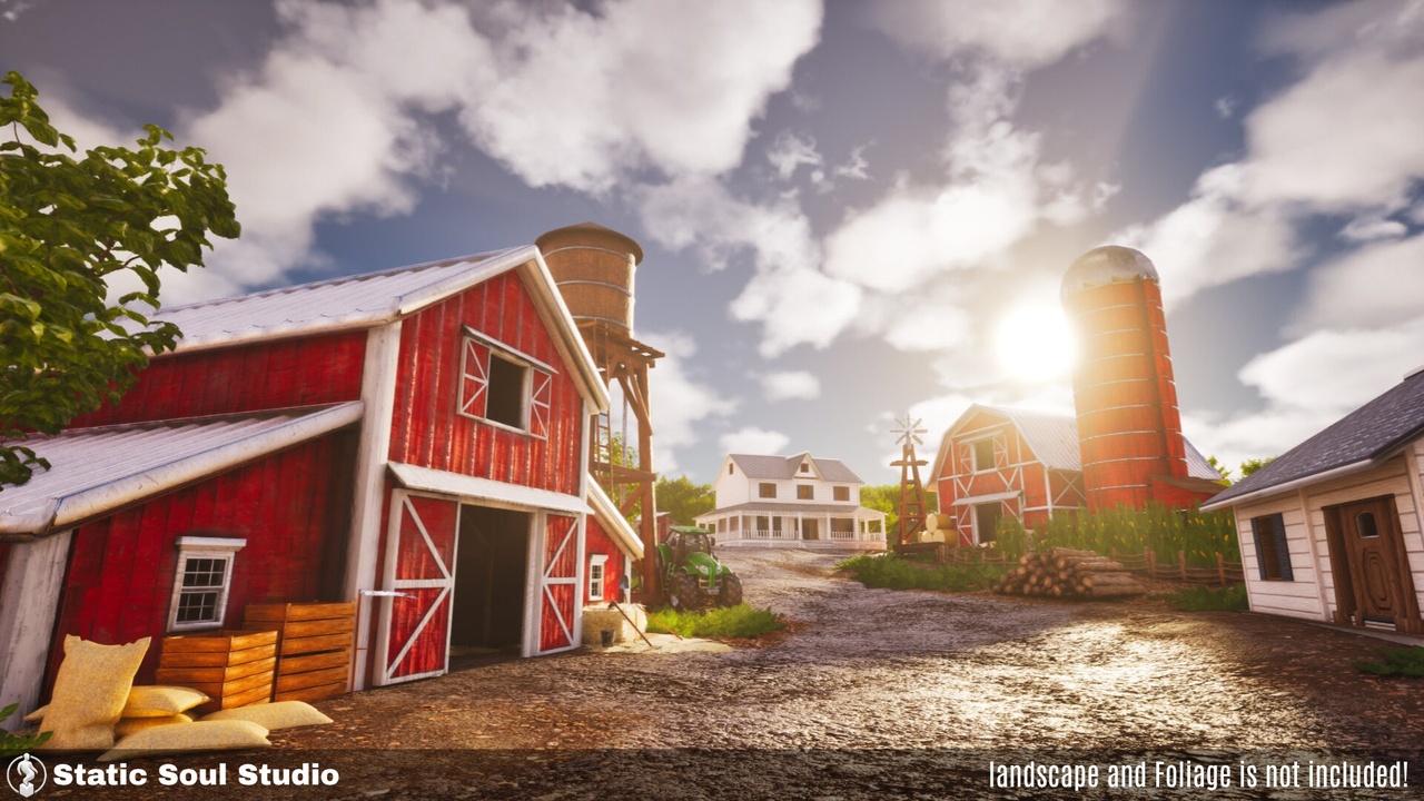 Farm Megapack ( House , Barn , Barn Props , Color Variations ) ilanı için 1. medya