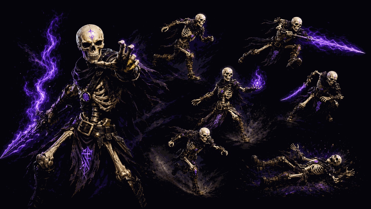 Media 1 for listing Runic Skeleton Warrior – Rigged Character with 20 Animations