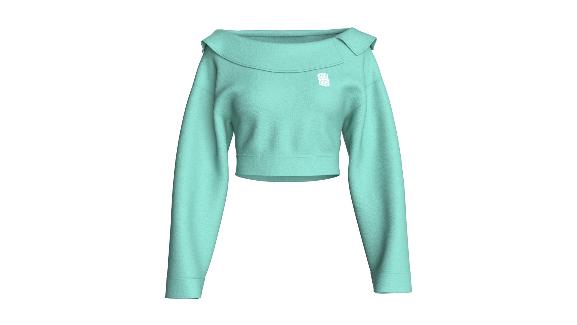 Media 1 for listing Girls Shoulder Fold Over Collar Sweatshirt | High Poly