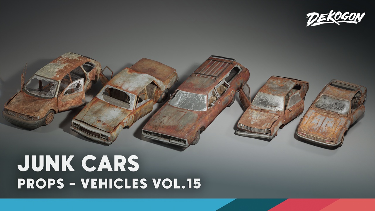 Media 1 for listing Vehicles VOL.15 - Junk Cars (Low Poly)