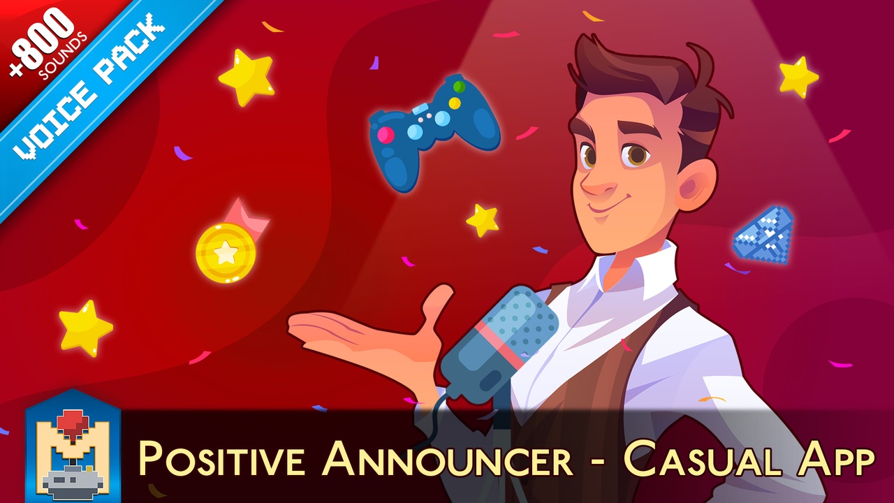 Media 1 for listing Casual App Positive Male Voice Announcer