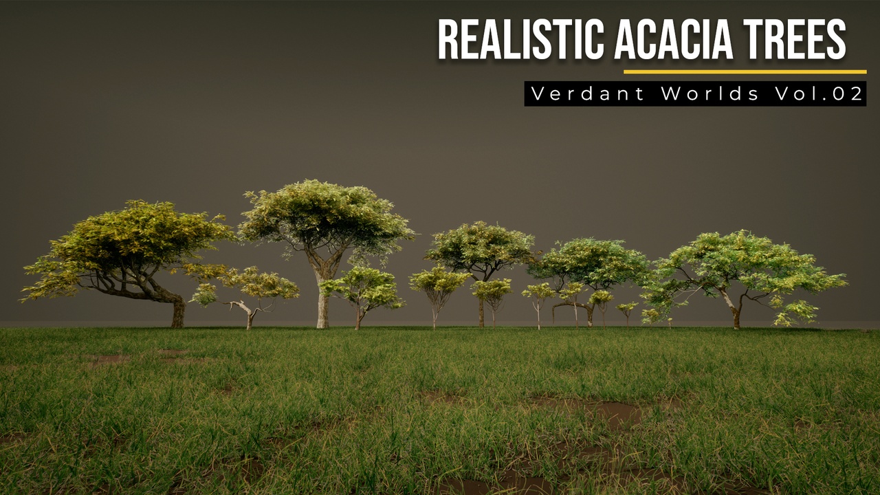 Media 1 for listing Realistic Acacia Trees – Verdant Worlds Vol.02