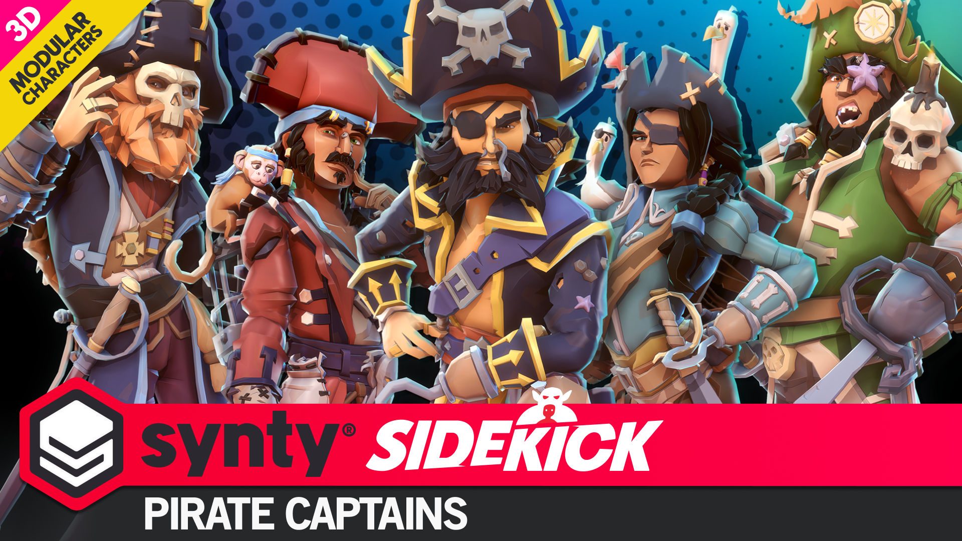 Pirate Captains - Sidekick Modular Characters by Synty | Fab