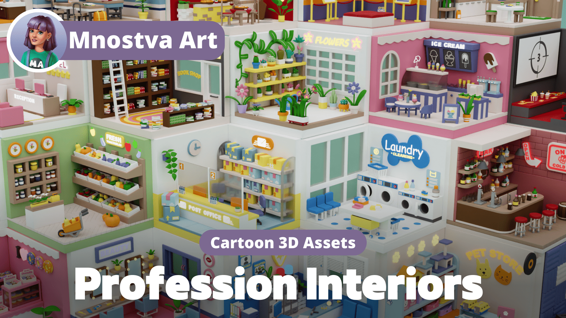 Cozy Cartoon Profession Rooms Interior | Fab