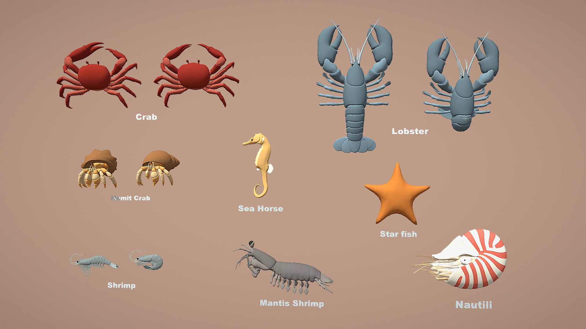 Media 1 for listing Animals Pack - Sea Animals Vol 01