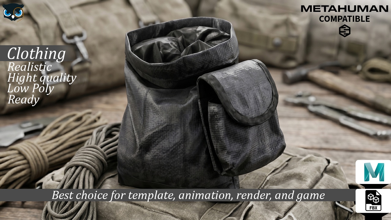 Media 1 for listing Tactical Utility & Dump Pouch Set  MetaHuman Compatible