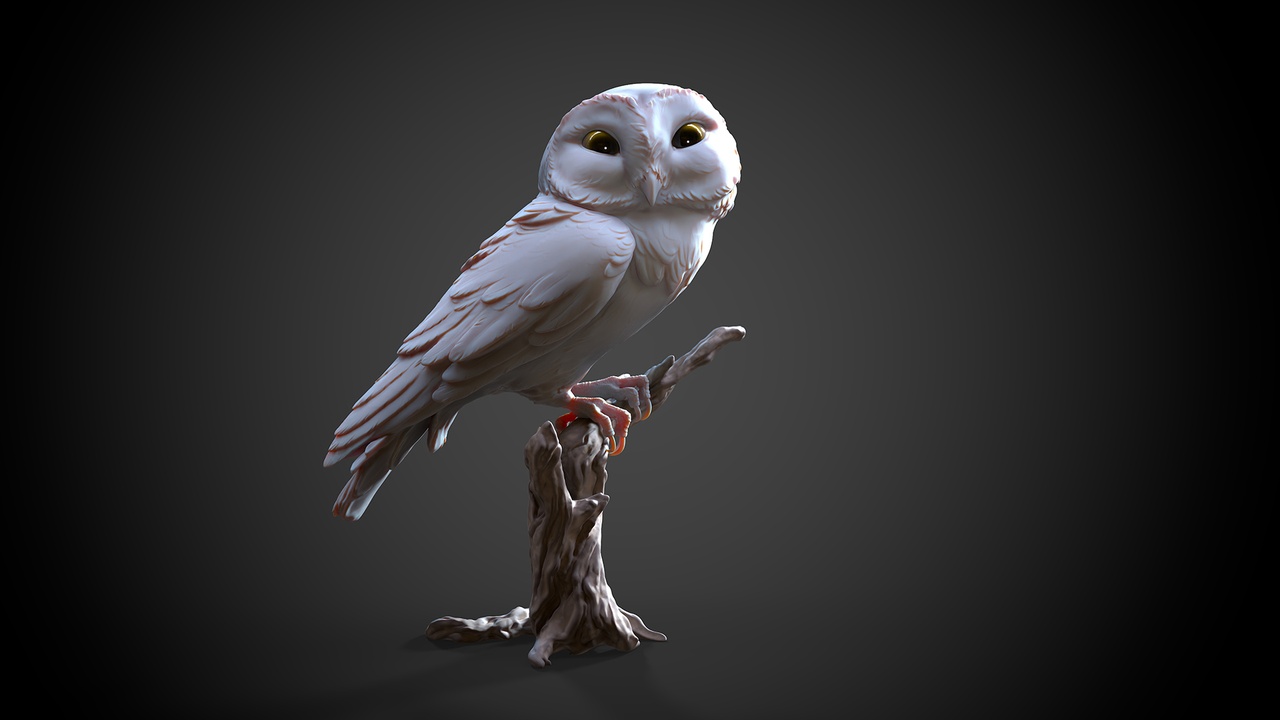Media 1 for listing Owl sitting  | 3D Sculpting