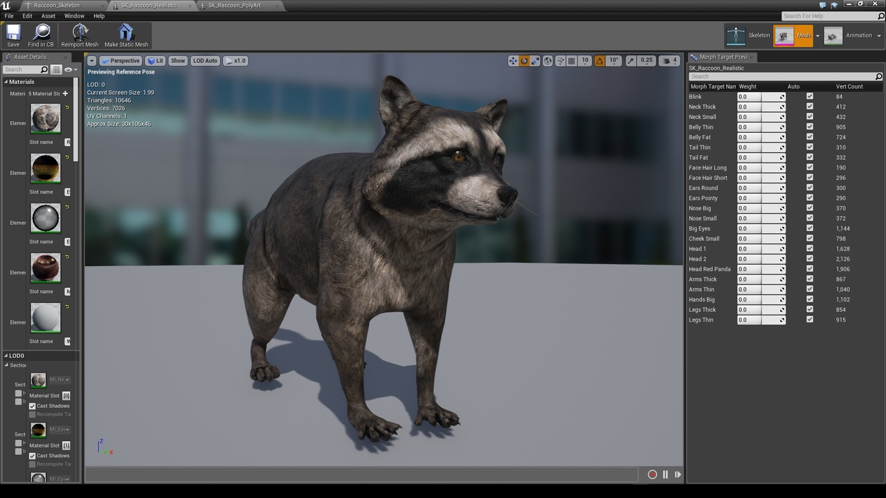 Media 1 for listing Realistic Raccoons & Red Panda