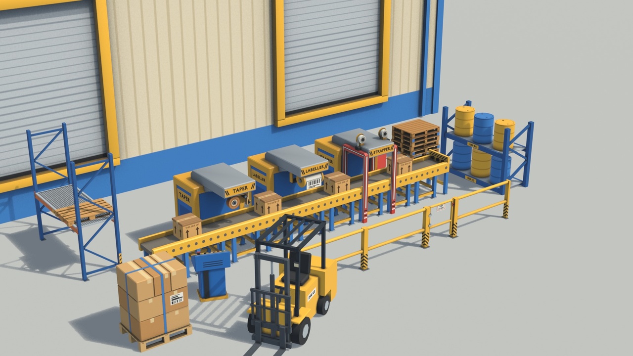 Media 1 for listing Chunky Industry: Stylized Factory & Logistics Kit