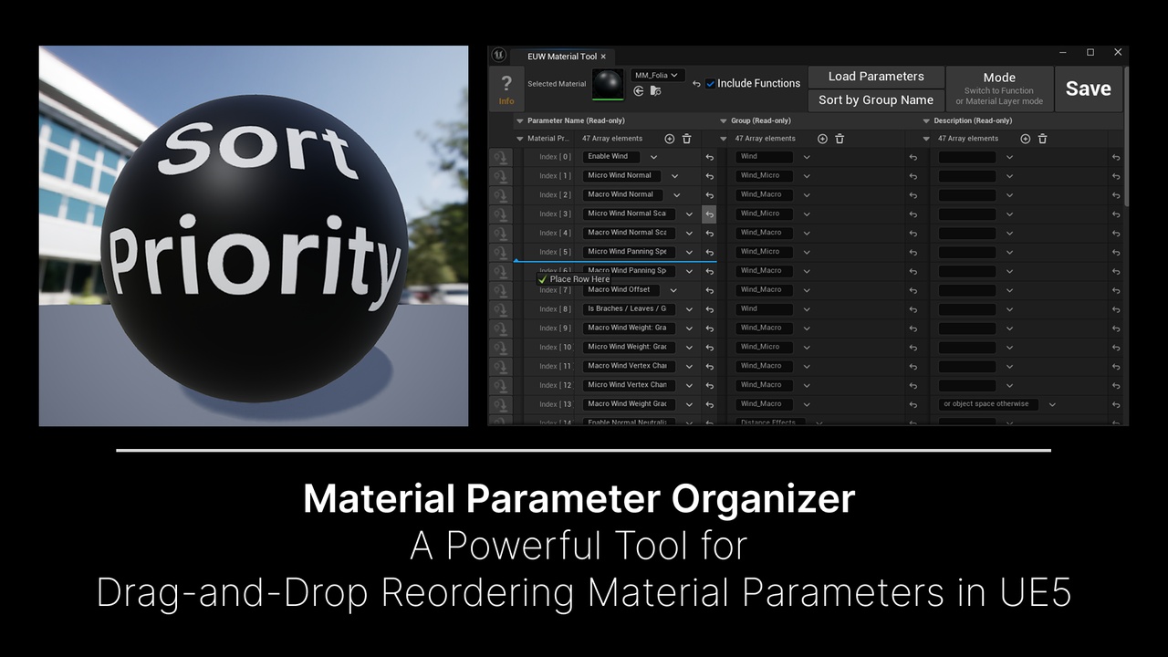 Media 1 for listing Material Parameter Organizer