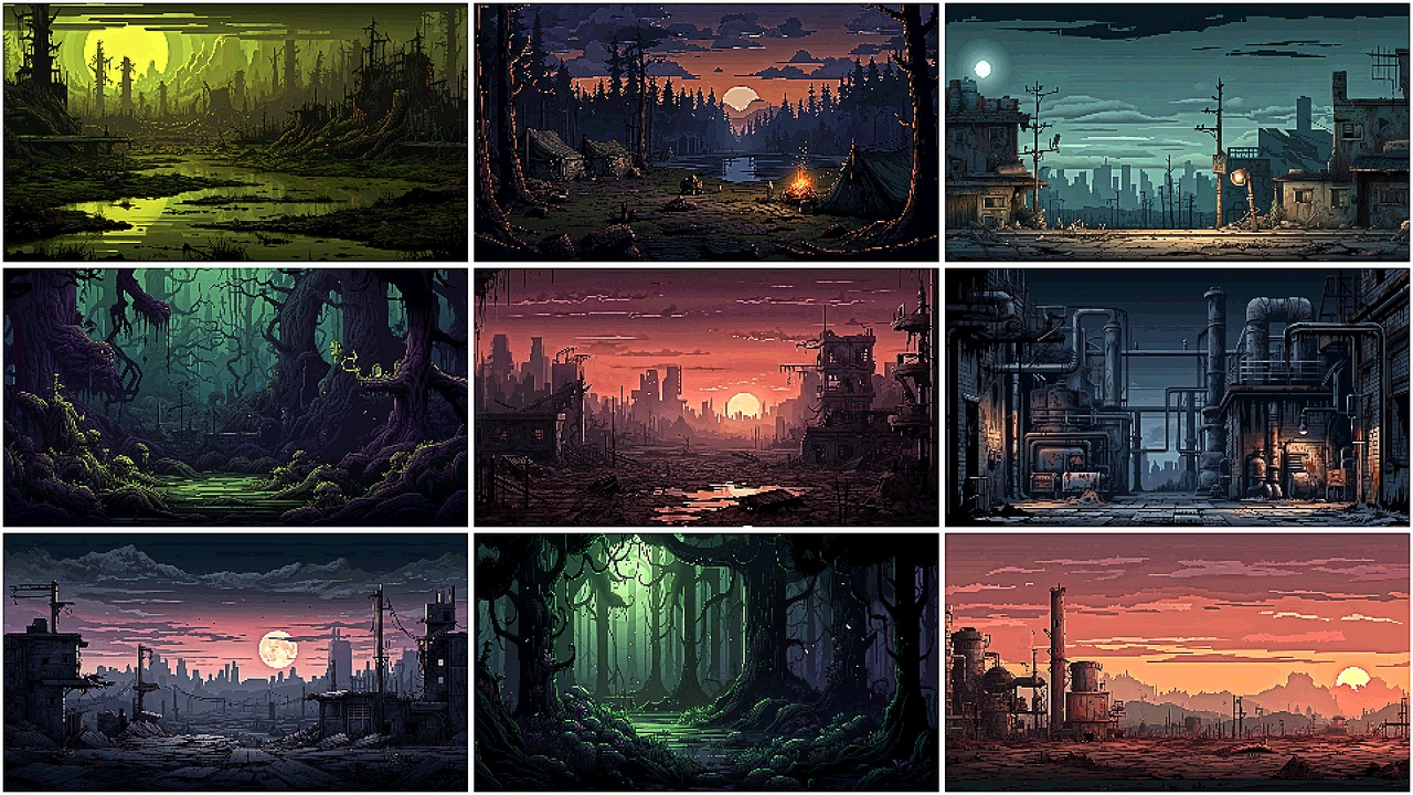 Media 1 for listing BACKGROUND - Pixel Post Apocalyptic 1