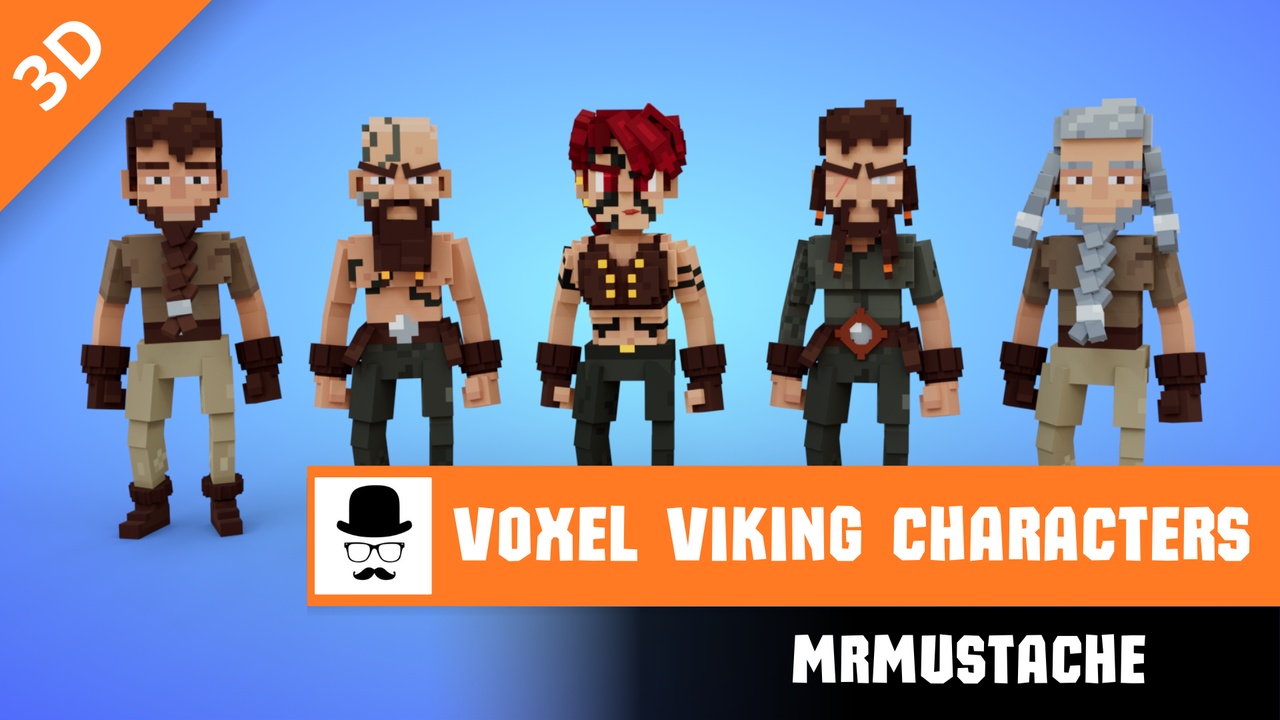 Media 1 for listing Voxel Viking Characters Pack