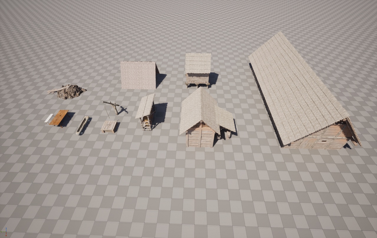 Media 1 for listing Realistic early medieval farmstead - enterable buildings and accessories