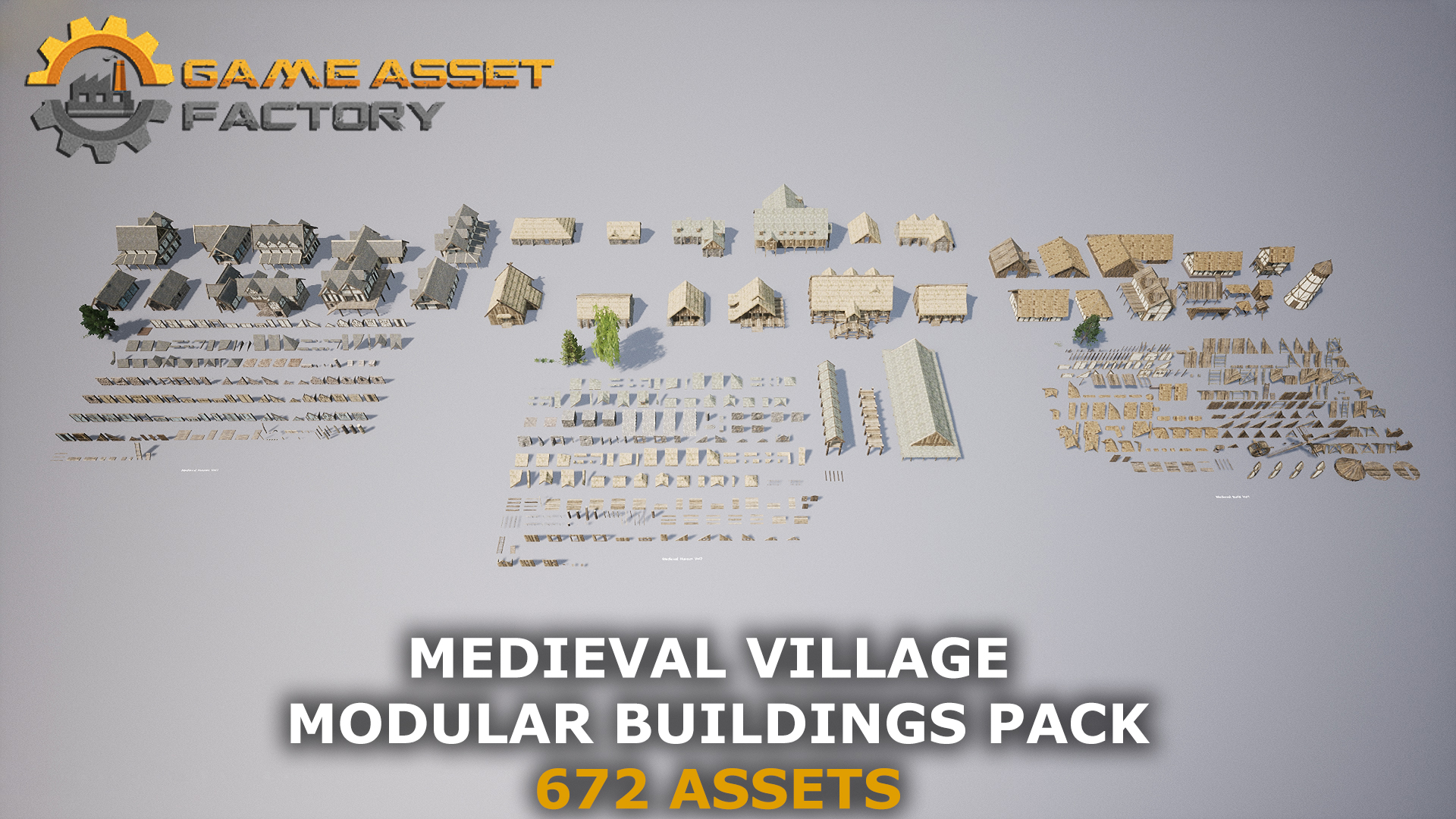 Medieval Village Modular Buildings Pack | Fab