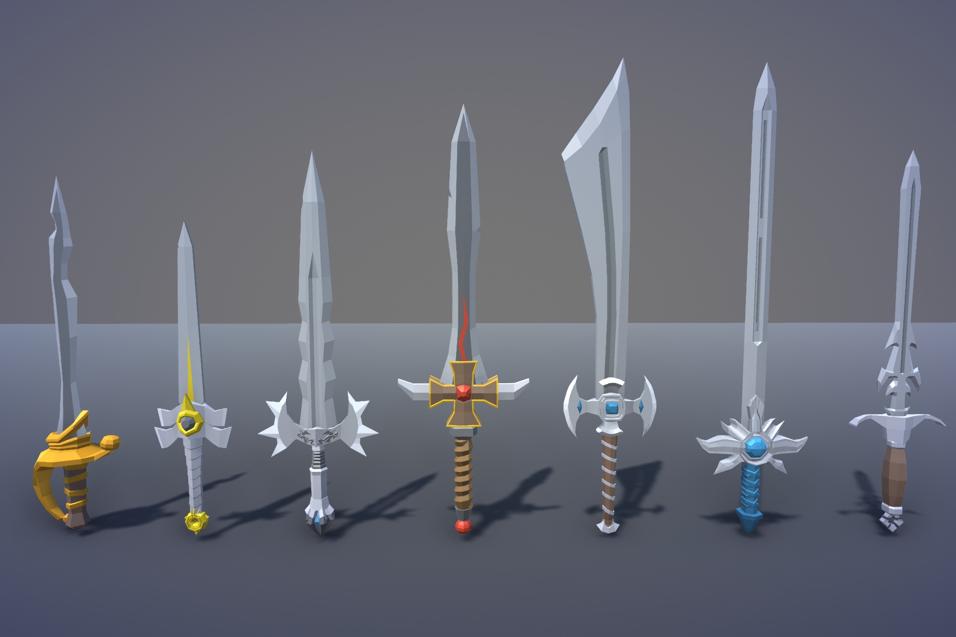 Media 1 for listing Free Stylized Low Poly Swords