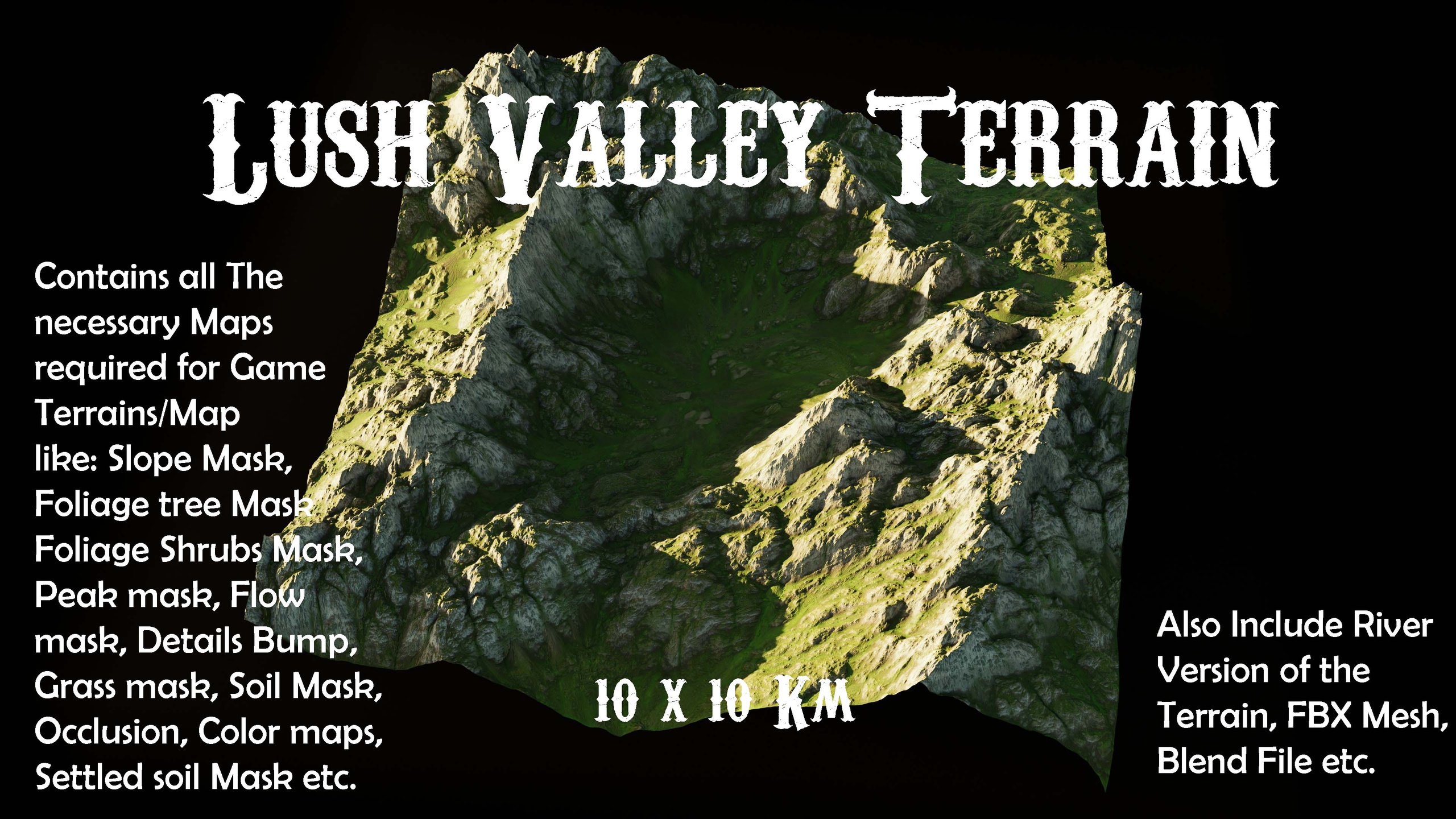 Media 1 for listing Lush Valley Terrain 10x10 Km