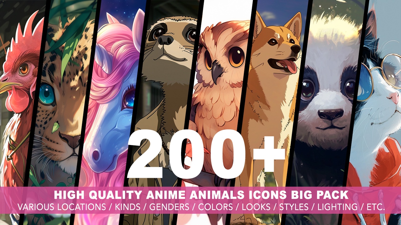 Media 1 for listing 200+ Anime Animals Avatars Icons BIG PACK
