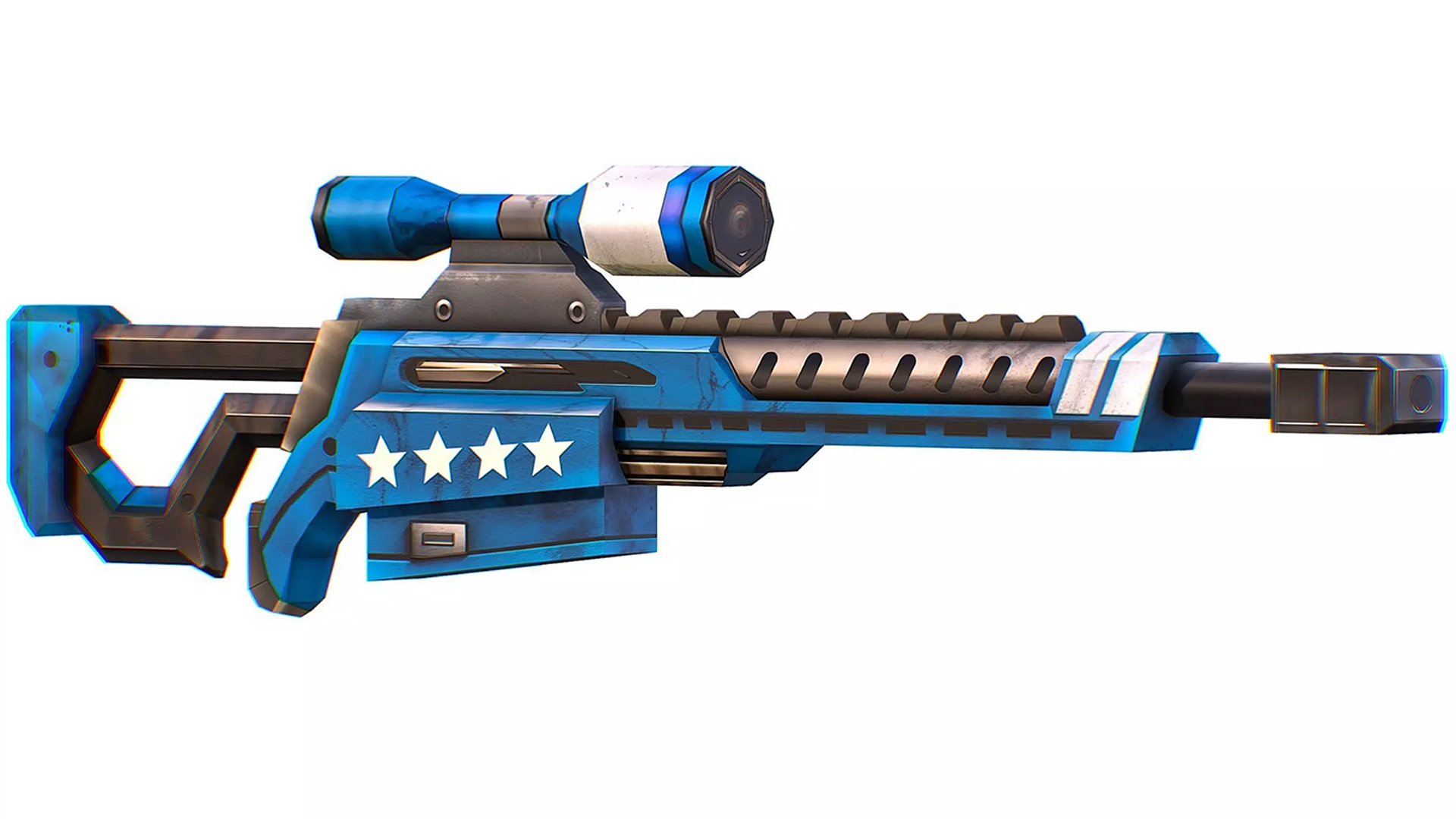 Sniper Rifle Assault Riffle Laser Gun Futuristic Blaster Firearm Blue | Fab