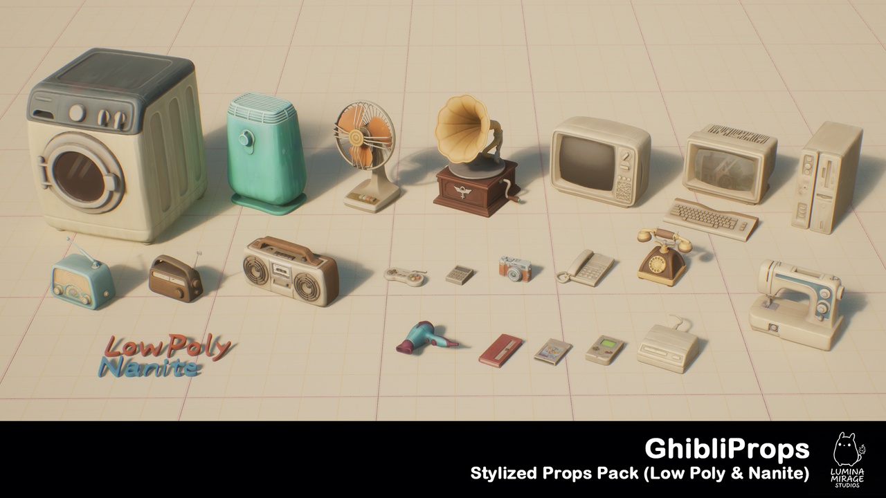 Media 1 for listing GhibliProps – Stylized Props Pack Set03 (Low Poly & Nanite)