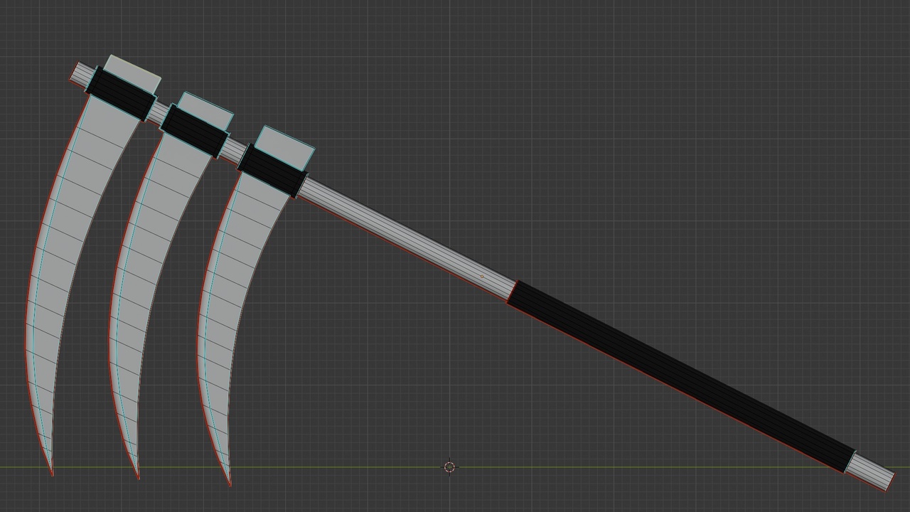 Media 1 for listing Stylized Triple Blade Scythe | Fantasy Polearm Weapon | Game Ready PBR
