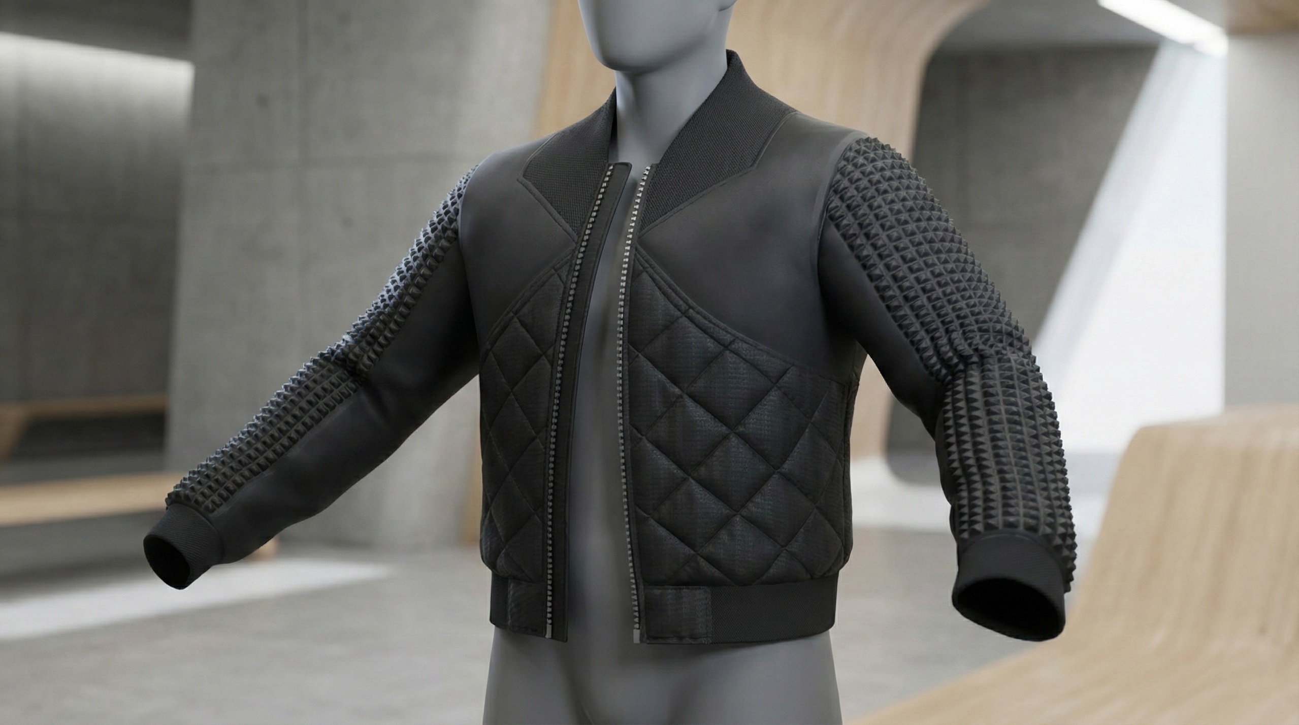 Mídia 1 do anúncio Urban Streetwear Quilted Leather Coat metahuman Compatible