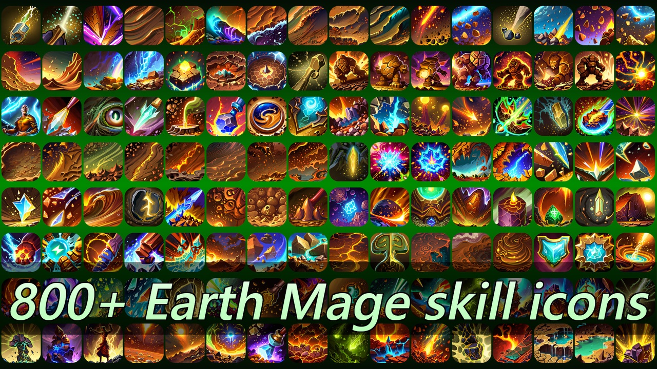 Media 1 for listing 800+ earth mage skill icons