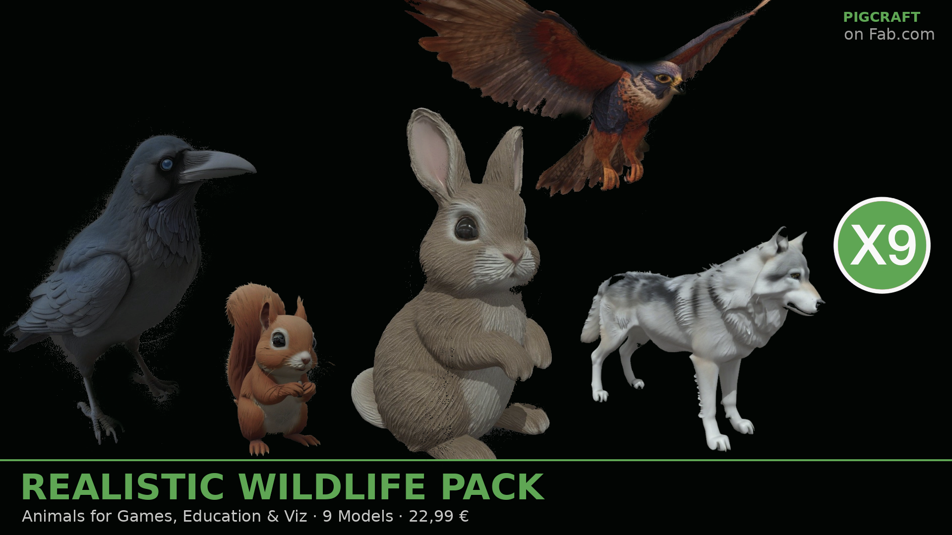 Realistic Wildlife Pack – 10 Immersive Creature 3D Models | Game Ready ...