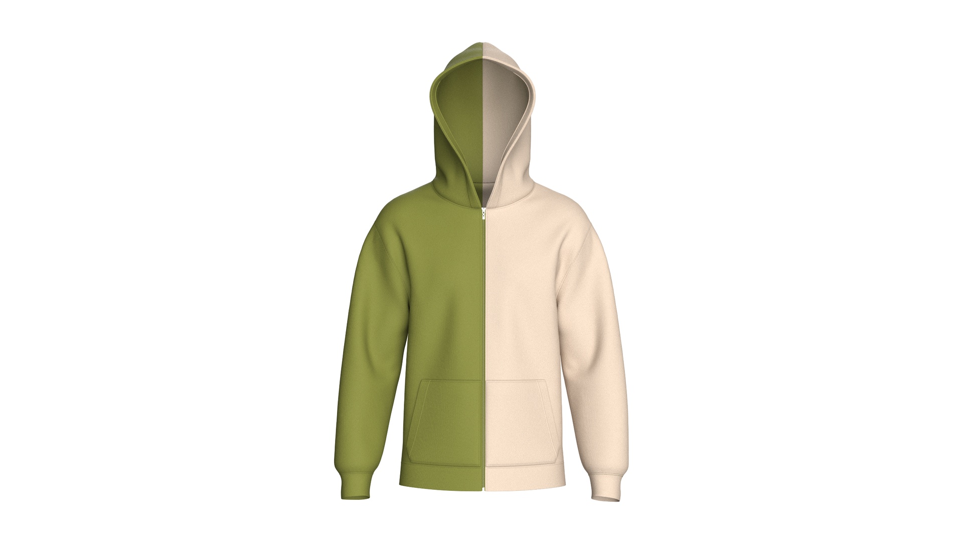 Media 1 for listing Men Two Ton Zip - Up Hoodie | High Poly