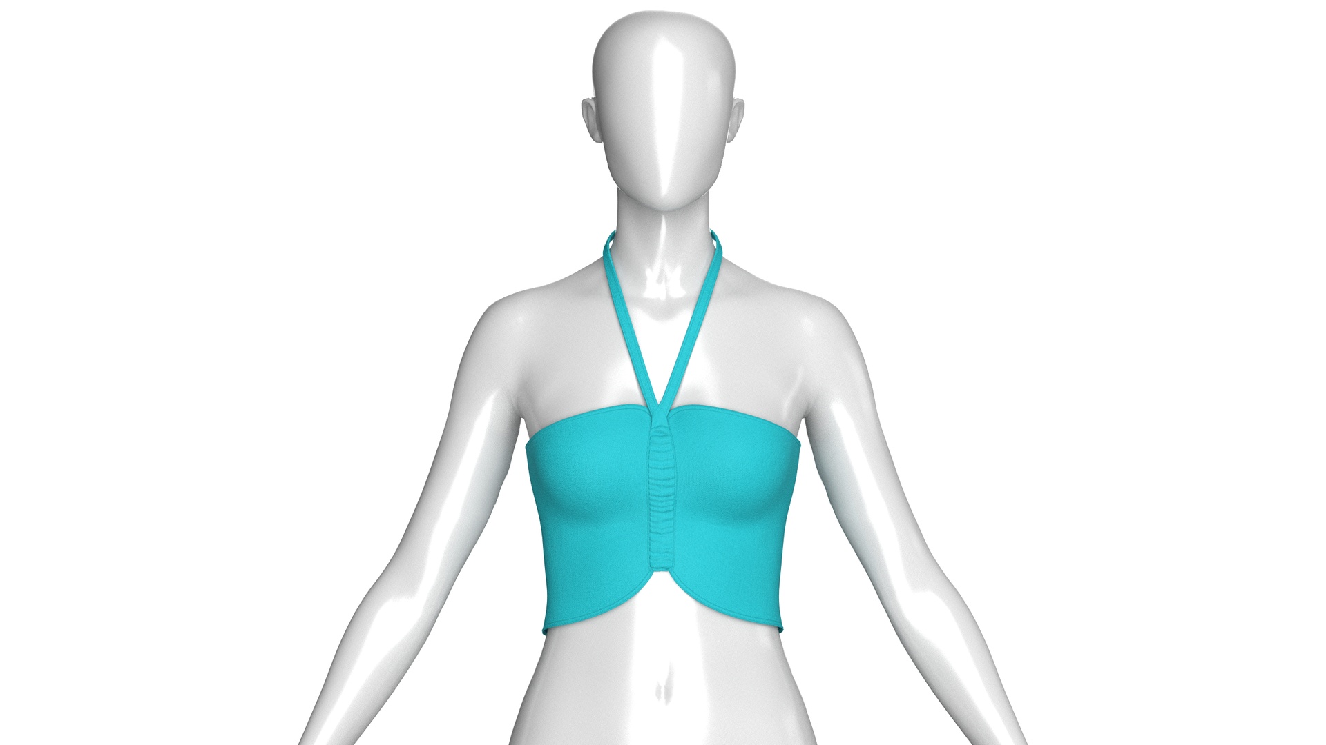 Media 1 for listing Girls Ruched Crop Top | High Poly