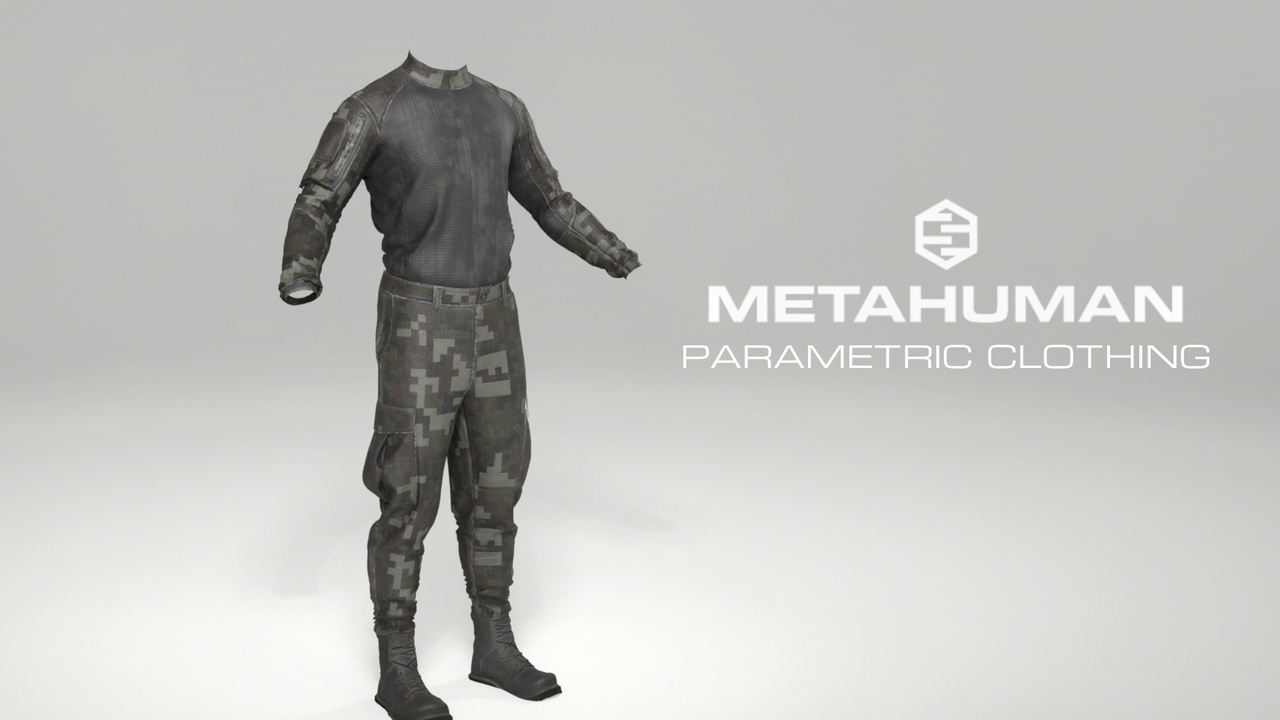 Media 1 for listing Basic Fatigue Outfit #7 for MetaHumans | Parametric Clothing