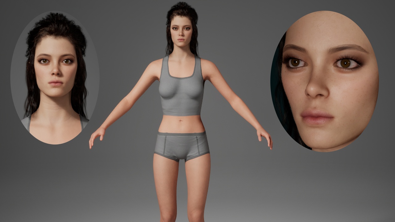 Media 1 for listing Editable MetaHuman Female Character - Widow.With hair, no clothing included.