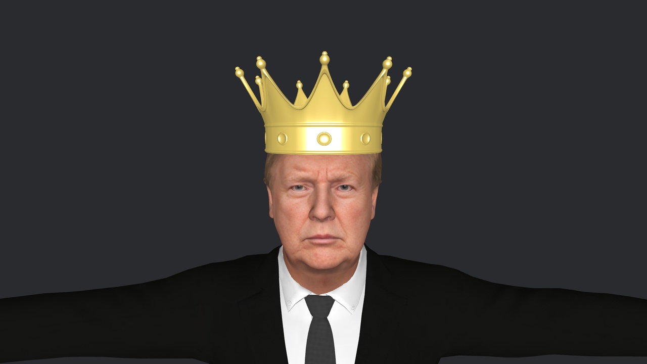 Media 1 for listing King Donald Trump With Crown Hyper Realistic Full Body Fully Rigged 3D Character
