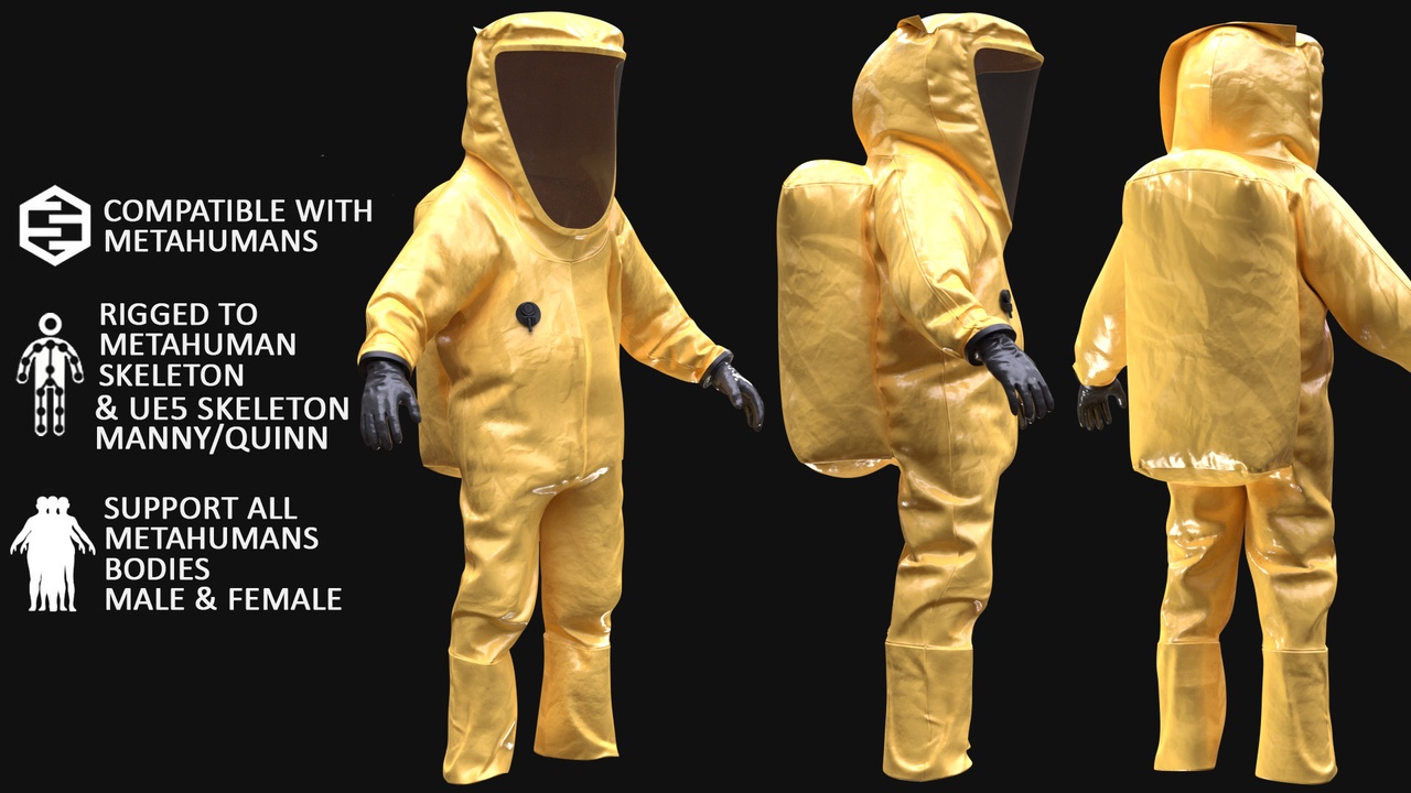 出品Hazmat Suit 237 - All MH Bodies & UE5 Skeletons - Riggedのメディア1
