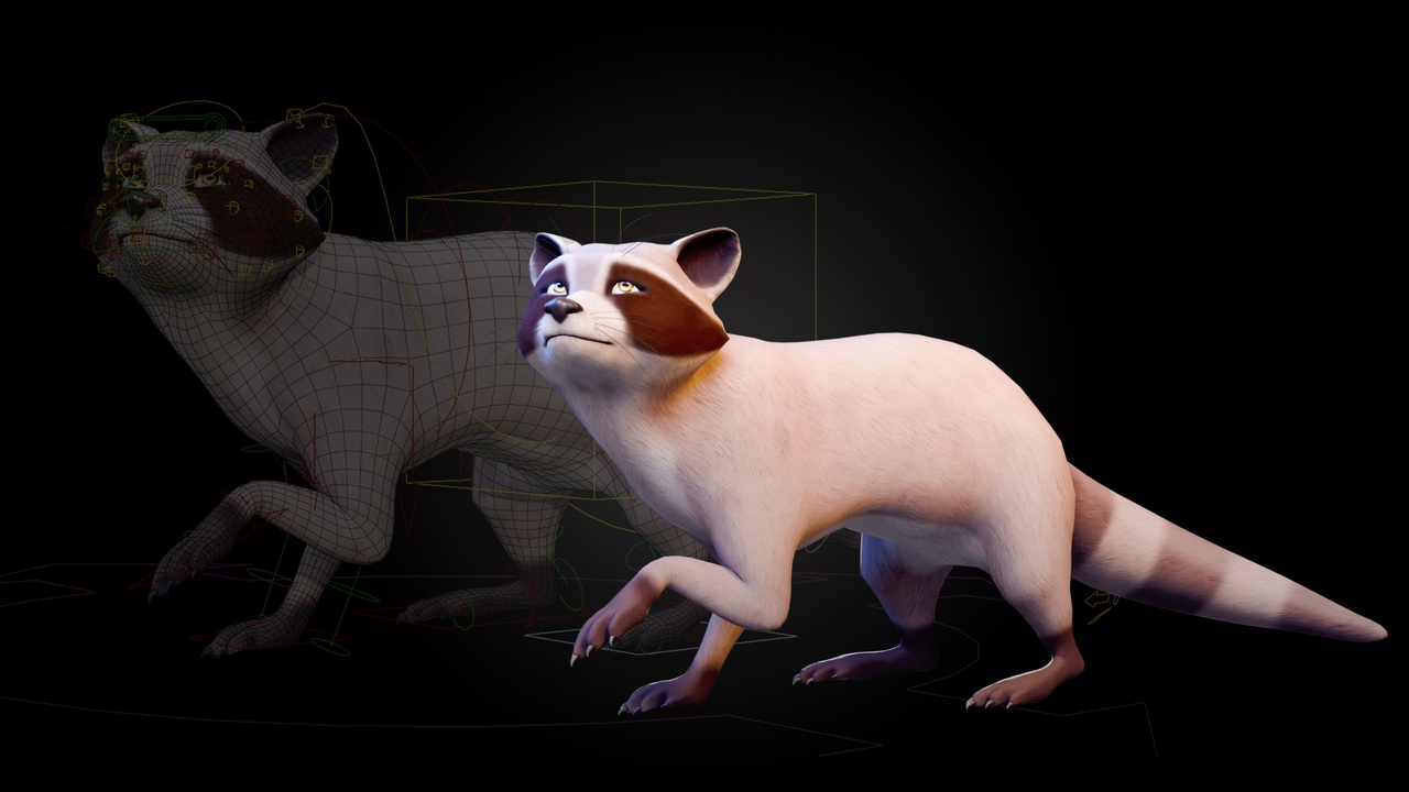 Media 1 for listing Stylized Raccoon - Rigged Cartoon Animal Character