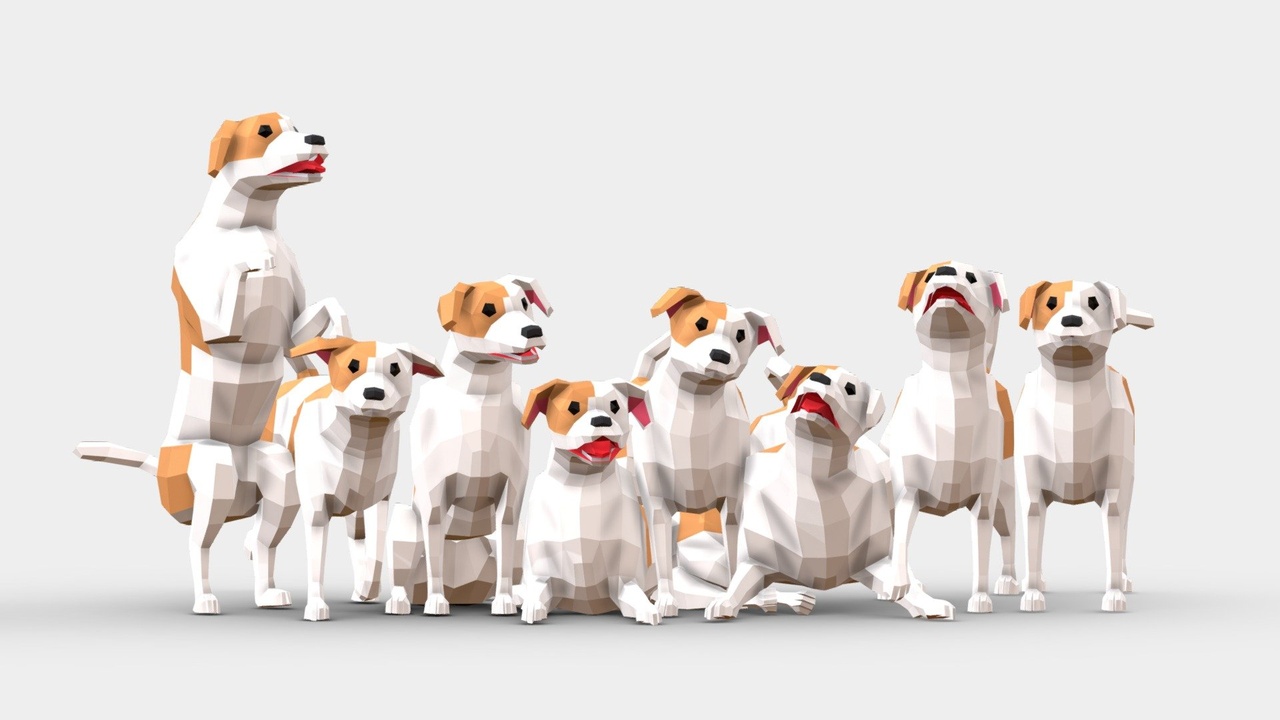 Media 1 for listing Low Poly Jack Russell Dog
