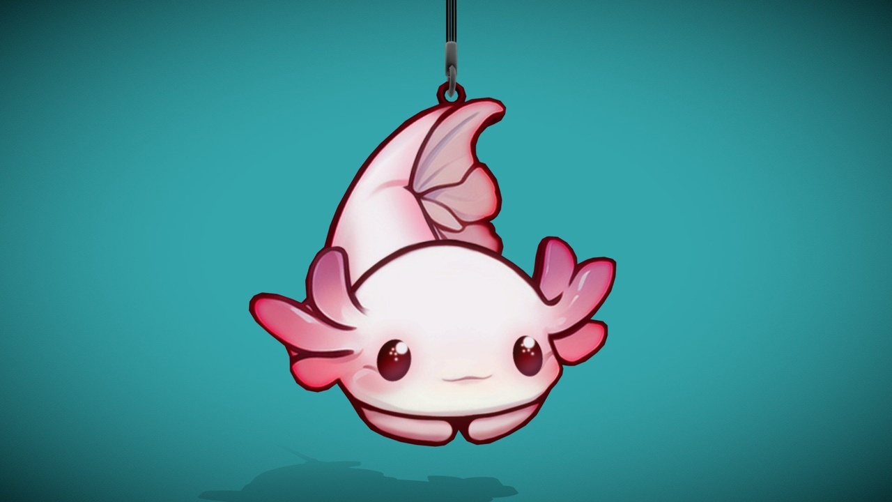 Media 1 for listing Axolotl Keychain