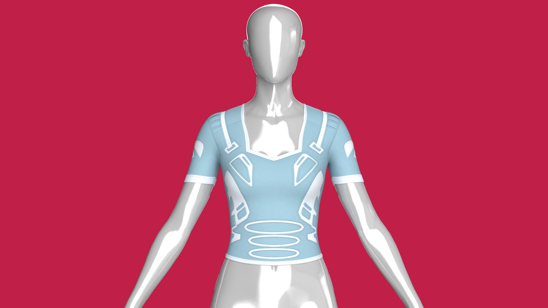 Media 1 for listing Girls Short Sleeve Tactical Crop Top | High Poly