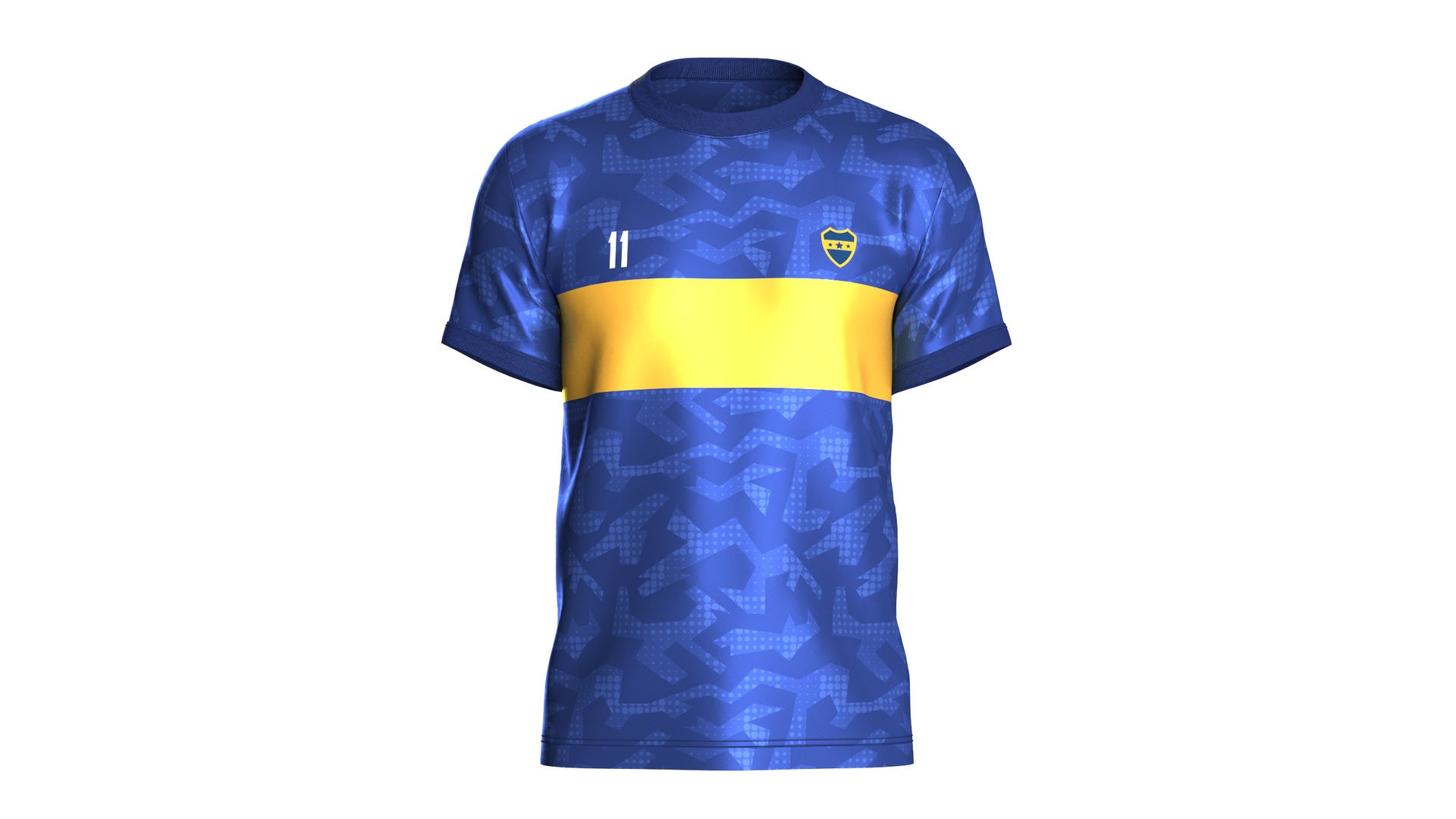 Media 1 for listing Soccer Football Blue With Merigold Color Line Jersey Player-11 | High Poly