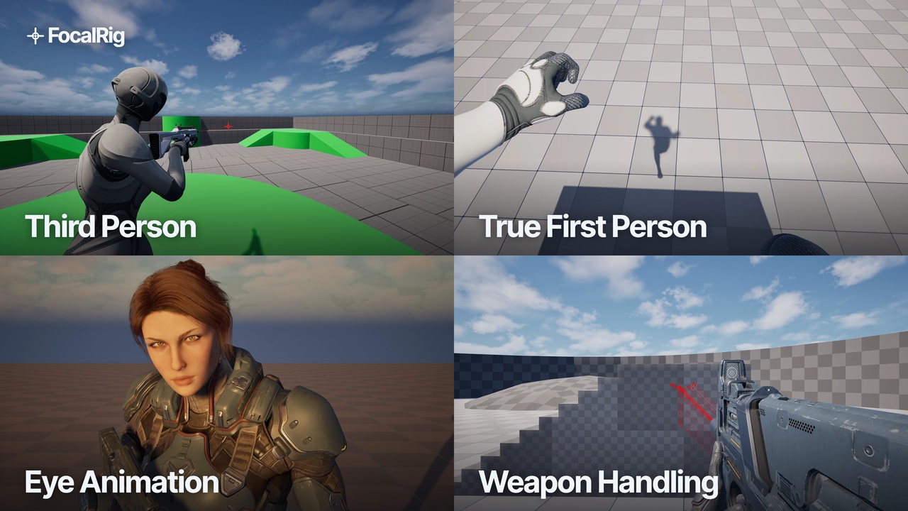 Media 1 for listing FocalRig: Procedural Aim, Look At, Weapons & True First Person for Control Rig