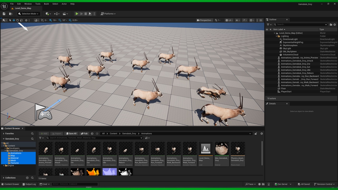 Media 1 for listing Gemsbok Oryx Antelope (Lowpoly)