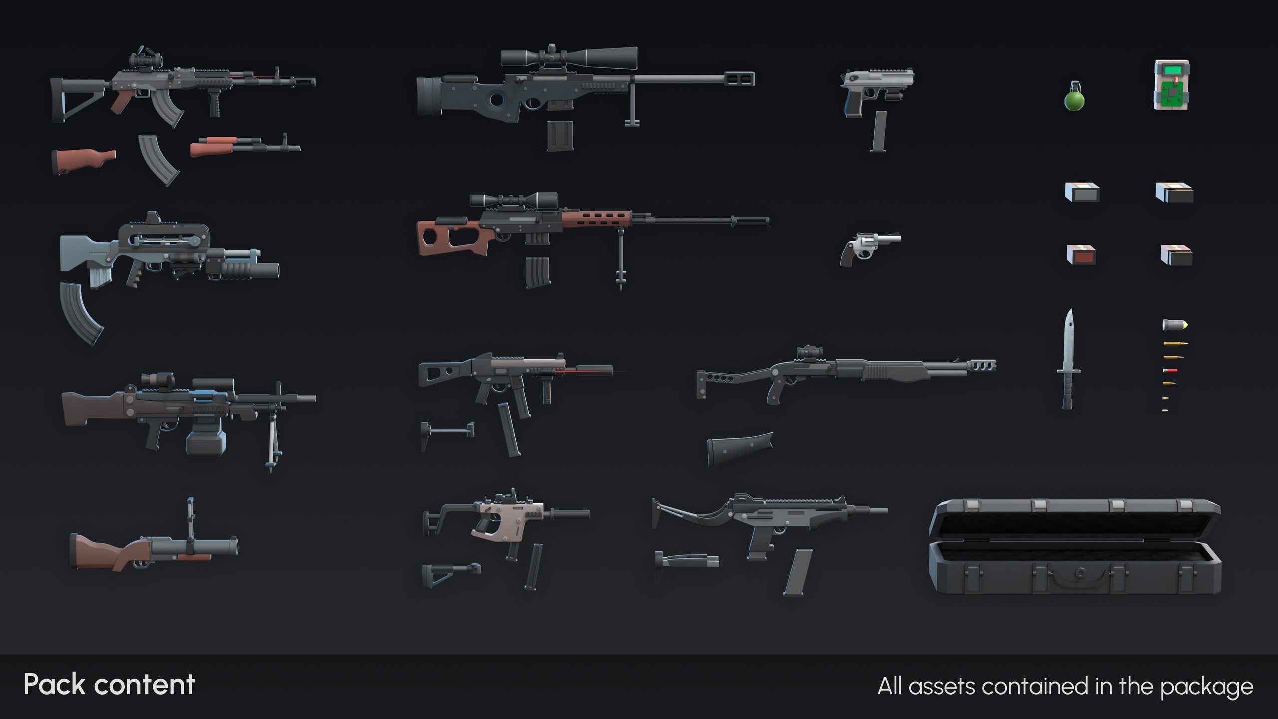 Media 1 for listing Weapons Mini - Low Poly 3D Models Pack