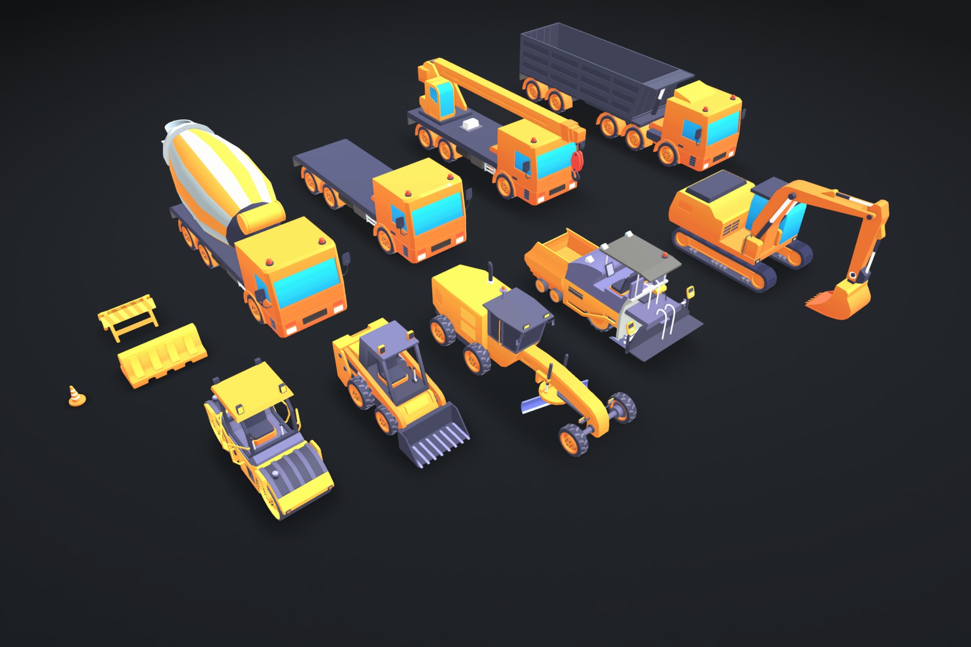Media 1 for listing Low Poly Heavy Machinery Pack