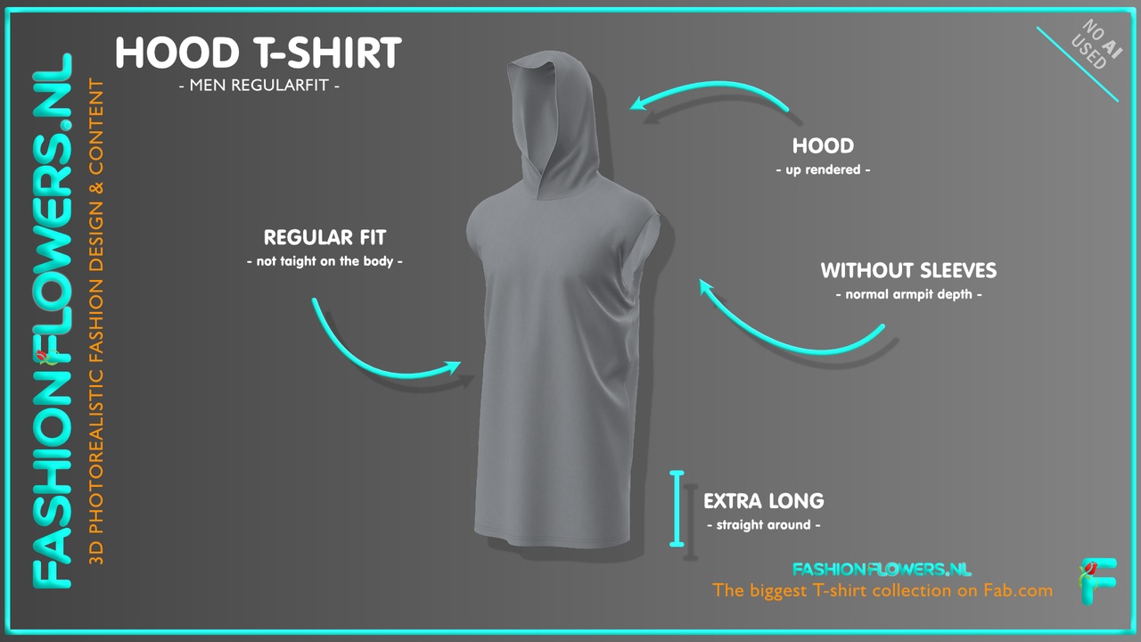 Media 1 for listing Gray Colour Extra Long Sleeveless Hooded T-Shirt | Straight Hem | Cowl Shirt