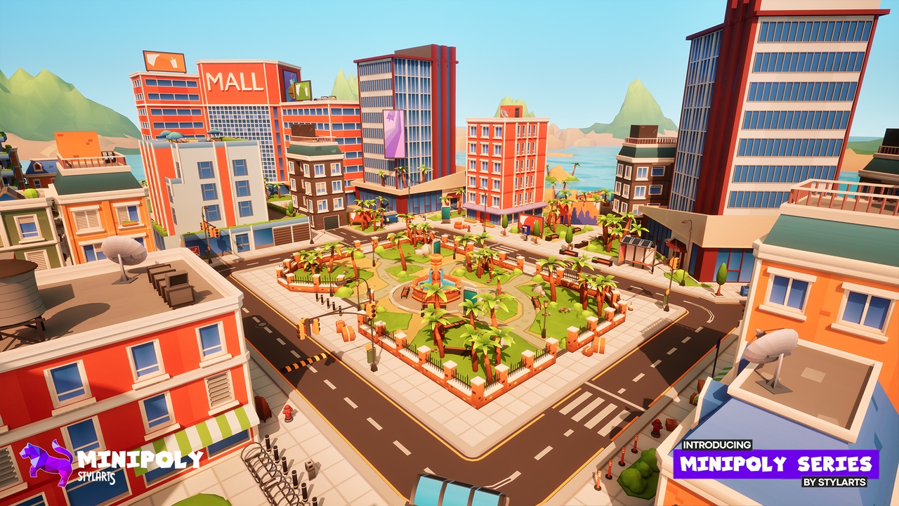 Media 1 for listing Minipoly Series - Modern Island City ( Stylized Lowpoly Environment )