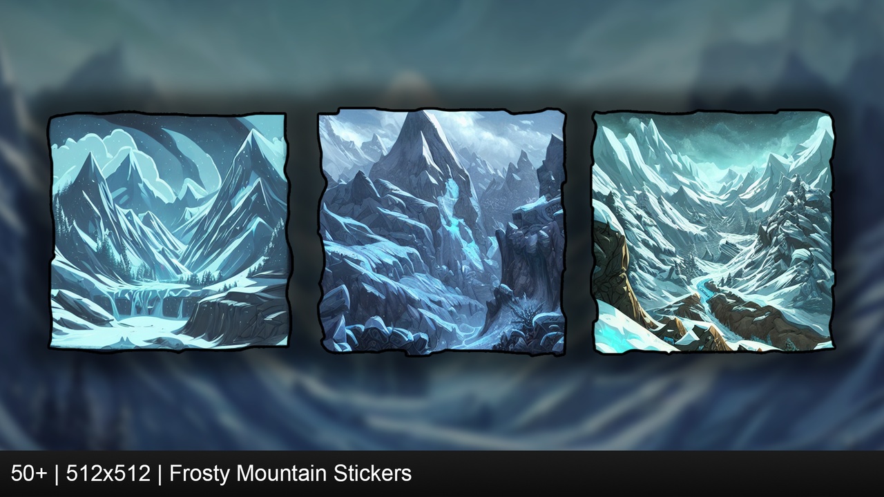 Media 1 for listing Frozen Mountain Stickers