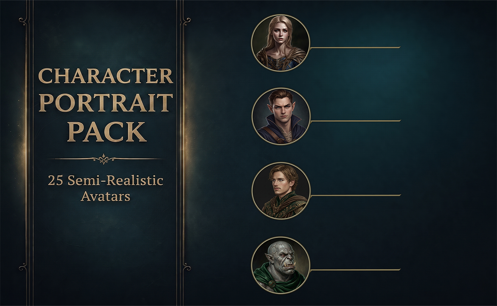 Character Portrait Pack – 25 Semi-Realistic Avatars | Fab