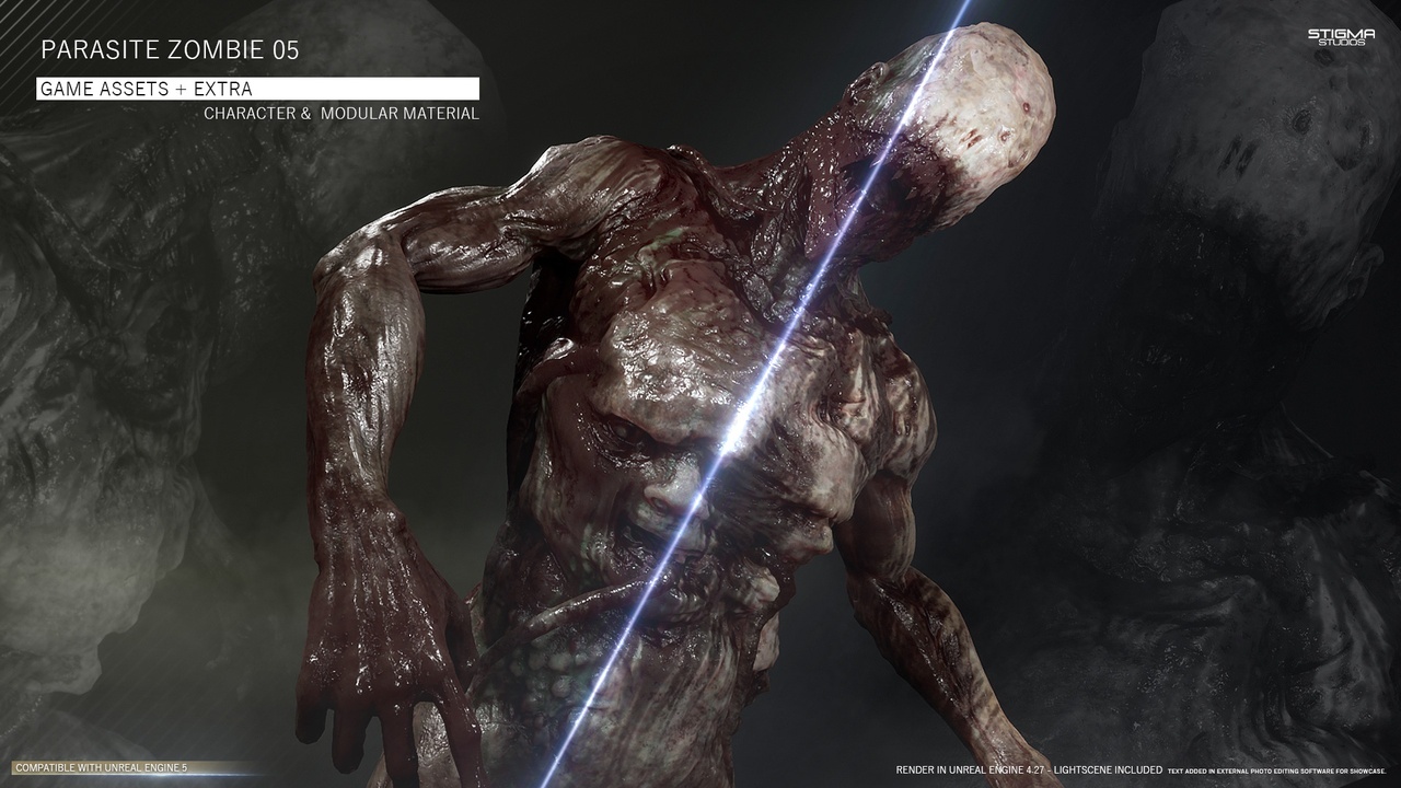 Media 1 for listing Parasite Zombie 05 - Game Assets + Extra | STIGMA STUDIOS